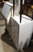 A white painted student's bureau and a white painted chest of drawers