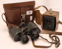 A pair of Carl Zeiss binoculars and a Zeiss Ikon box camera