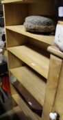 A modern oak open bookcase