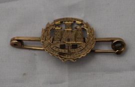 A 9 ct gold Northamptonshire Regiment sweetheart brooch