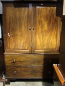 A 19th century mahogany linen press