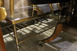 A glass topped coffee table