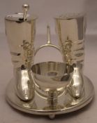 A silver plated novelty hunting cruet