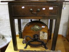 An 18th century oak side table