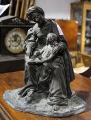 A Victorian bronze figural group