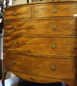 A George III mahogany bow front chest of drawers