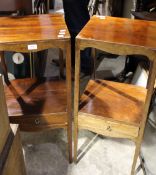 A pair of mahogany bedside night stands