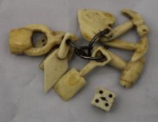 Prisoner of War carved bone charms