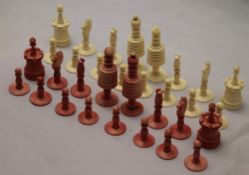 A 19th century bone chess set