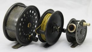 Three vintage fishing reels - Malloch,