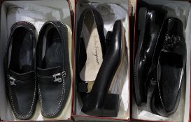 Three pairs of Salvatore Ferragamo shoes