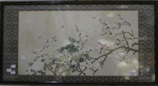 CHINESE SCHOOL (19th century), a pair of watercolours, birds and insects amongst flower sprays,