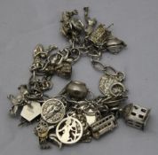 A silver charm bracelet