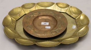 A Carl Deffner Art Nouveau brass tray for N.M.