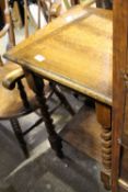 An oak barley twist side table