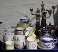 A quantity of decorative ceramics including Meissen and English porcelain