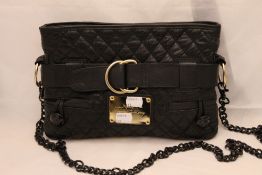 A black leather quilted Burberry handbag
