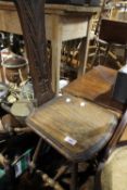 A Victorian carved oak 'spining chair'