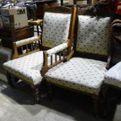 A pair of Victorian upholstered chairs