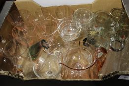 A box of decorative glass wares