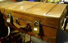 A vintage leather suitcase