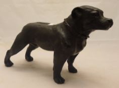 A bronze in the form of a bull terrier