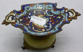 A cloisonne enamel tazza