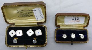 A cased set of 9 ct gold cufflinks and studs