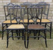 A set of five Victorian painted and mother-of-pearl inlaid chairs - WITHDRAWN