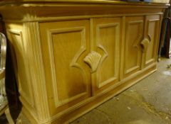 A modern oak veneered sideboard