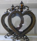 A pair of large heart lanterns