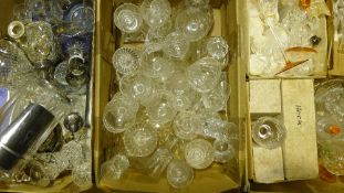 Three boxes of cut glass including Stuart Crystal