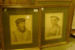 Four framed Bartolozzi engravings after Holbein