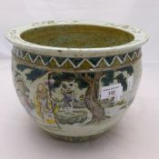 A small Chinese coloured jardiniere