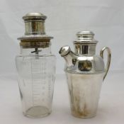 Two silver plated cocktail shakers