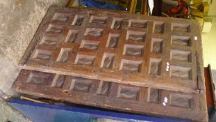 A pair of Continental antique walnut panelled doors