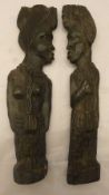 A pair of African carvings