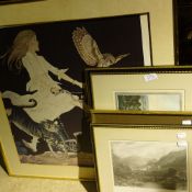 A quantity of prints and a frame