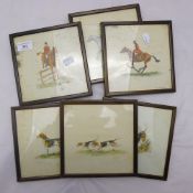 A set of small hunting watercolours