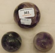 Three fluorite balls