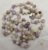 An amethyst bead necklace