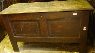 An 18th century oak coffer