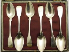 A straight service of six large Georgian tea/coffee spoons by G.