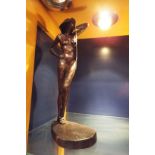 D' Aboville, bronze study of a nude female with hat,