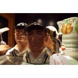 Three Royal Doulton miniature character jugs the Hampshire cricketer 'Ian Hutton',