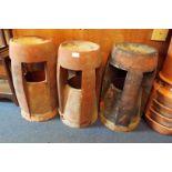 Three antique terracotta chimney pots