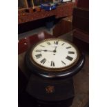 A 19thC mahogany drop dial wall clock,