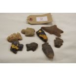 A collection of approx 200 year old Native American arrow and spear heads found in Montana and