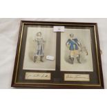 A framed set of autographs from Giovanni Batista Rubini and Antonio Tamburini,