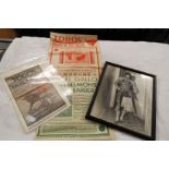 A 1934 bull-fighting poster and flyer together with a signed photo of a matador